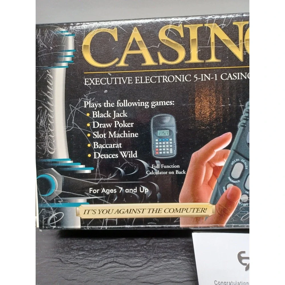 Casino Calculator Handheld Game Tested & Working travel Excalibur portable